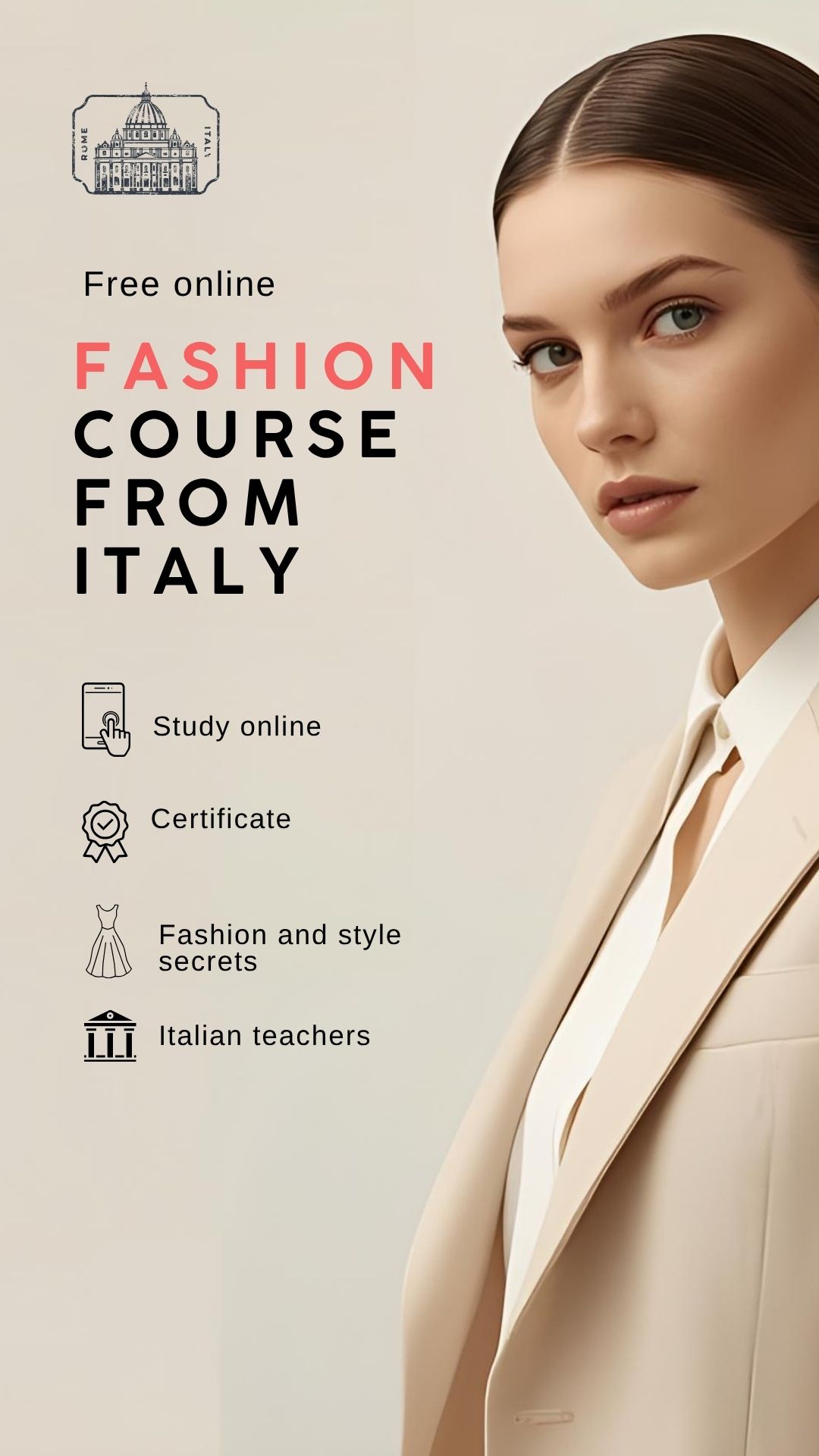 Free fashion style course from Italy