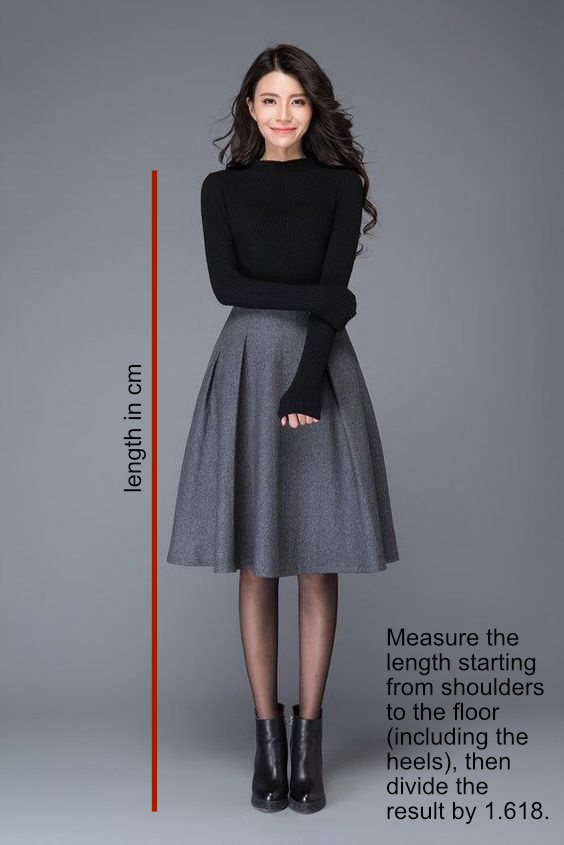 A skirt outlet length of