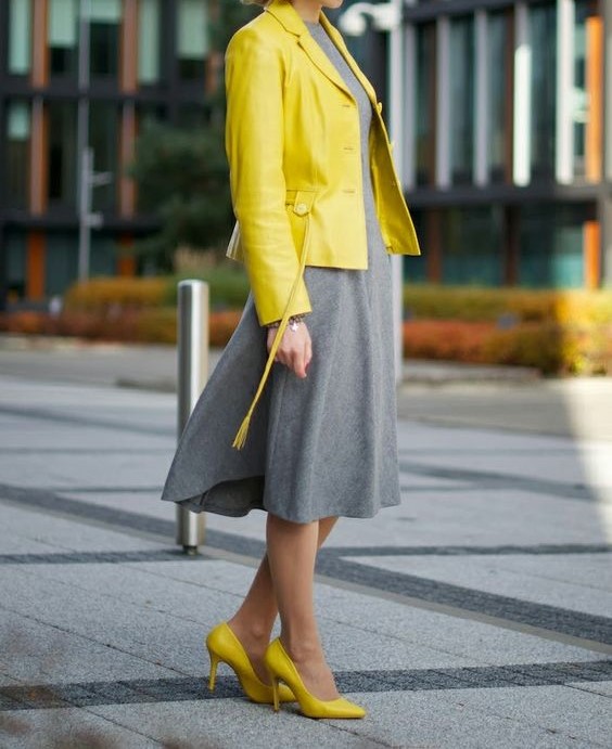 Gray and yellow clearance outfit