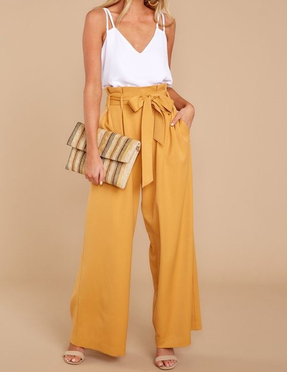 Mustard Wide Leg Pants - Shop on Pinterest