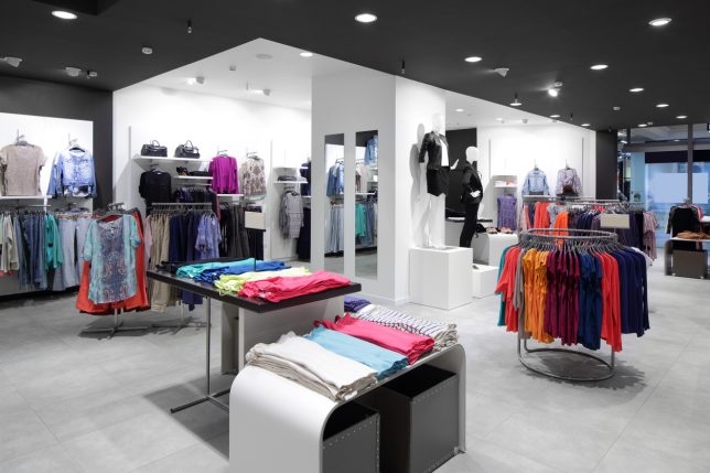 Leggings in a row and neatly displayed with this fixture  Clothing store  design, Clothing store interior, Retail store design