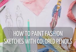 How to paint fashion sketches with colored pencils