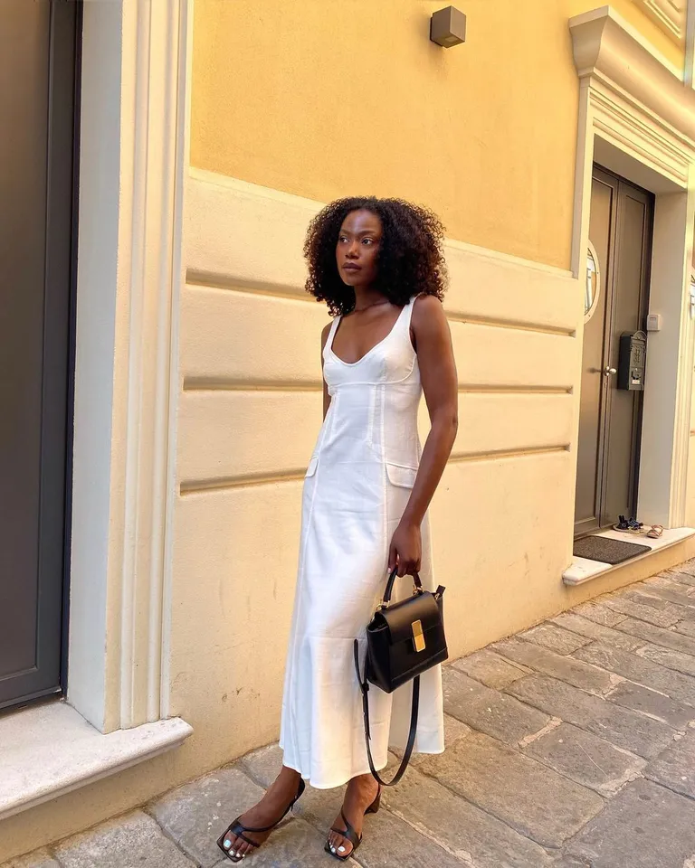 Ethereal_White_Linen_Dress_Strappy_Sandals