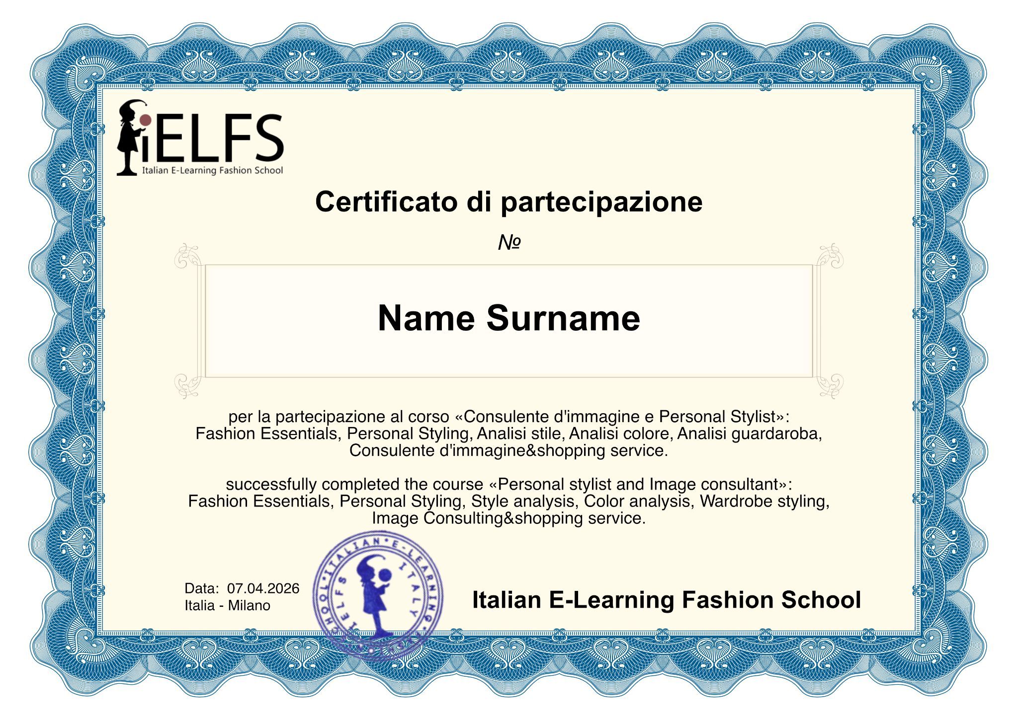 Stylist Certificate